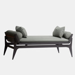 Boudoir Daybed - Satin Copper / Gray Leather / Gray Fabric