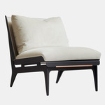 Boudoir Chair - Satin Copper / Beige Leather / Beige Fabric