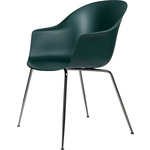 Bat Dining Chair - Black Chrome / Dark Green