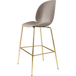 Beetle Bar / Counter Chair - Brass Semi Matte / New Beige