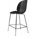 Beetle Bar / Counter Chair - Black Chrome / Black