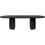 Moon Oak Veneer Top Dining Table - Black Stained Oak