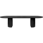 Moon Oak Veneer Top Dining Table - Black Stained Oak