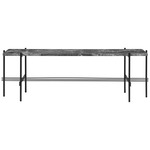 TS Rectangle 1 Rack Console - Black / Grey Emperador Marble