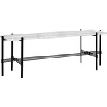 TS Rectangle 1 Rack Console - Black / White Carrera Marble