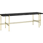 TS Rectangle 1 Rack Console - Brass / Black Marquina Marble