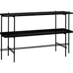 TS Console with Tray - Black / Black Marquina Marble