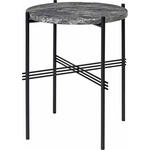 TS Round Side Table - Black / Grey Emperador Marble