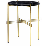 TS Round Side Table - Brass / Black Marquina Marble