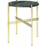 TS Round Side Table - Brass / Green Guatemala Marble