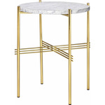 TS Round Side Table - Brass / White Carrera Marble