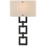 Carlyle Square Link Wall Sconce - Graphite / Ivory Wisp