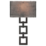 Carlyle Square Link Wall Sconce - Graphite / Smoke Granite