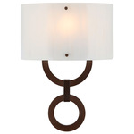 Carlyle Round Link Wall Sconce - Burnished Bronze / Ivory Wisp
