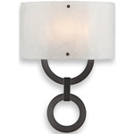 Carlyle Round Link Wall Sconce - Graphite / Frosted Granite