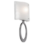 Carlyle Circlet Wall Sconce - Classic Silver / Frosted Granite