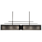 Urban Loft Parallel Linear Pendant - Graphite / Smoked Granite Glass