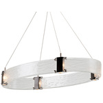 Parallel Oval Chandelier - Graphite / Clear Granite