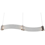 Parallel Curved Linear Pendant - Classic Silver / Clear Rimelight