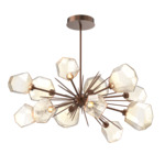 Gem Starburst Oval Chandelier - Burnished Bronze / Amber