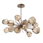 Gem Starburst Oval Chandelier - Burnished Bronze / Bronze