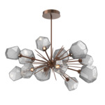 Gem Starburst Oval Chandelier - Burnished Bronze / Smoke