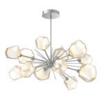 Gem Starburst Oval Chandelier - Classic Silver / Amber