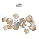 Gem Starburst Oval Chandelier - Classic Silver / Bronze