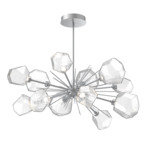 Gem Starburst Oval Chandelier - Classic Silver / Clear