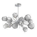 Gem Starburst Oval Chandelier - Classic Silver / Smoke