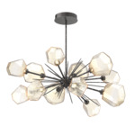 Gem Starburst Oval Chandelier - Graphite / Amber