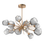 Gem Starburst Oval Chandelier - Novel Brass / Smoke