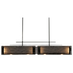 Urban Loft Parallel LED Linear Pendant - Graphite / Smoked Granite Glass