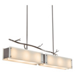 Ironwood Twig Linear LED Pendant - Graphite / Ivory Wisp