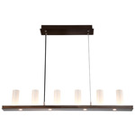 Carlyle Corona Linear Pendant - Burnished Bronze / Frosted Seeded