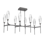 Aalto Linear 2700K Belvedere Chandelier - Graphite / Optic Ribbed Clear