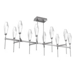Aalto Linear 2700K Belvedere Chandelier - Graphite / Optic Ribbed Clear