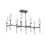 Rock Crystal Linear Chandelier - Graphite / Chilled Clear