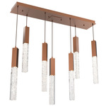 Axis Linear Multi Light Pendant - Burnished Bronze / Clear