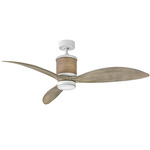 Merrick Smart Ceiling Fan with Light - Matte White / Weathered Wood