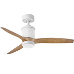 Hover Outdoor Smart Ceiling Fan with Light - Matte White / Koa