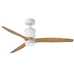 Hover Outdoor Smart Ceiling Fan with Light - Matte White / Koa