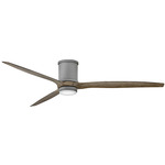 Hover Outdoor Flush Smart Ceiling Fan with Light - Graphite / Driftwood