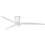 Hover Outdoor Flush Smart Ceiling Fan with Light - Matte White / Matte White