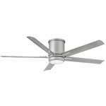 Vail Outdoor Flush Smart Ceiling Fan with Light - Brushed Nickel / Silver