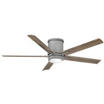 Vail Outdoor Flush Smart Ceiling Fan with Light - Graphite / Driftwood