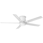 Vail Outdoor Flush Smart Ceiling Fan with Light - Matte White / Matte White