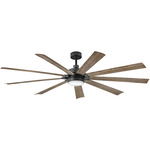 Turbine Outdoor Smart Ceiling Fan with Light - Matte Black / Driftwood