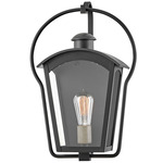 Yale Outdoor Wall Sconce - Black / Clear