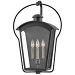 Yale Outdoor Wall Sconce - Black / Clear